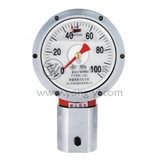 Seismic pressure gauge with electrical contacts